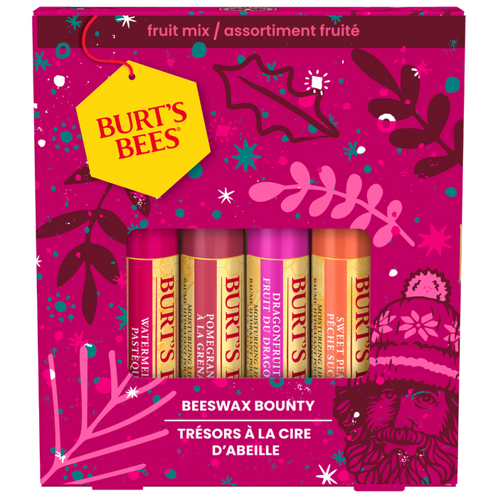 Burt's Bees Beeswax Bounty Fruit Gift Holiday 果味雜錦四重奏套裝 (桃 + 西瓜 + 火龍果檸檬 + 紅石榴)