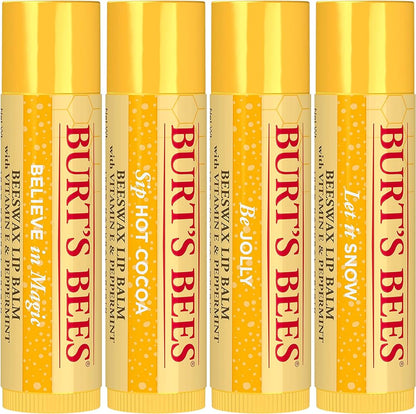 Burt's Bees Jingle Balms Lip Balm Holiday Gift Set beeswax quartet set (4 beeswax lip balms)