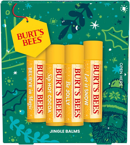 Burt's Bees Jingle Balms Lip Balm Holiday Gift Set beeswax quartet set (4 beeswax lip balms)