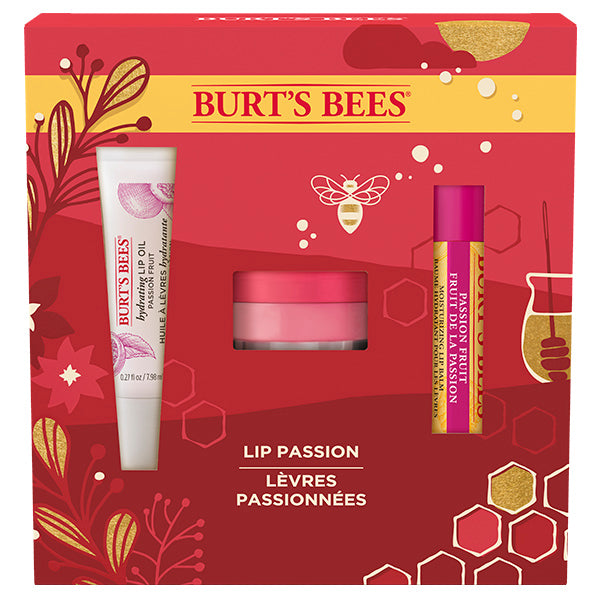 Burt’s Bees Lip Passion Gift Holiday 百香果護唇套裝 ( 百香果洋甘菊修護睡眠唇膜 + 天然護唇精華油 + 潤唇膏)