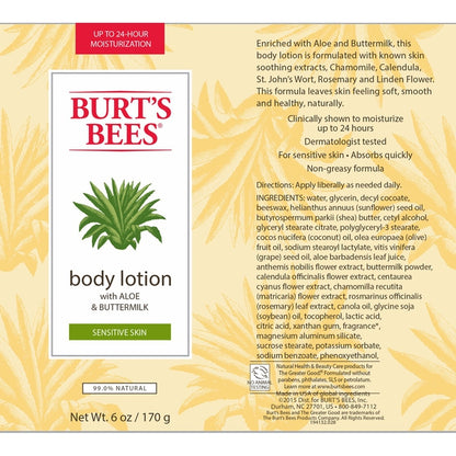 Burt's Bees 芦荟乳木果油润肤乳170g